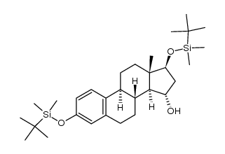 3,17β-bis(tert-butyldimethylsilyloxy)-estra-1,3,5(10)-trien-15α-ol结构式