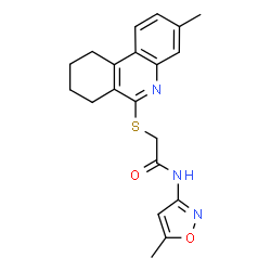 Acetamide, N-(5-methyl-3-isoxazolyl)-2-[(7,8,9,10-tetrahydro-3-methyl-6-phenanthridinyl)thio]- (9CI) structure