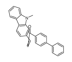 3-(9-methylcarbazol-2-yl)-1-(4-phenylphenyl)prop-2-en-1-one结构式