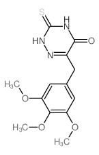 3-sulfanylidene-6-[(3,4,5-trimethoxyphenyl)methyl]-2H-1,2,4-triazin-5-one结构式