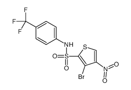 3-bromo-4-nitro-N-[4-(trifluoromethyl)phenyl]thiophene-2-sulfonamide结构式