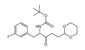 [4-[1,3]dioxan-2-yl-(1S)-(3-fluorobenzyl)-2-oxo-butyl]carbamic acid tert-butyl ester Structure