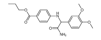 4-{[Carbamoyl-(3,4-dimethoxy-phenyl)-methyl]-amino}-benzoic acid propyl ester结构式