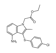 [4-amino-3-(4-chlorophenylsulfanyl)-2-methylindol-1-yl] acetic acid ethyl ester Structure