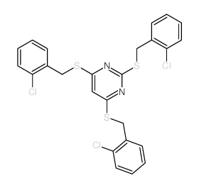 Pyrimidine,2,4,6-tris[[(2-chlorophenyl)methyl]thio]- structure