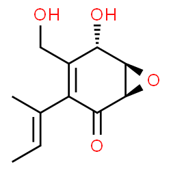 7-Oxabicyclo[4.1.0]hept-3-en-2-one, 5-hydroxy-4-(hydroxymethyl)-3-(1-methyl-1-propenyl)-, (1R,5S,6R)- (9CI)结构式