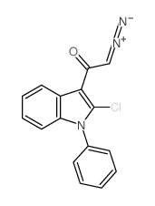 [2-(2-chloro-1-phenyl-indol-3-yl)-2-oxo-ethylidene]-imino-azanium structure