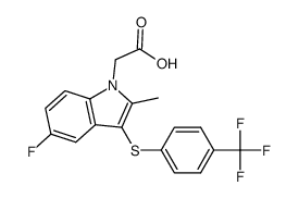 5-fluoro-2-methyl-3-[[4-(trifluoromethyl)phenyl]thio]-indole-1-acetic acid结构式