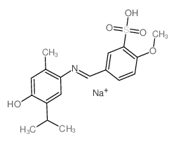 5-[(4-hydroxy-2-methyl-5-propan-2-yl-phenyl)iminomethyl]-2-methoxy-benzenesulfonic acid结构式