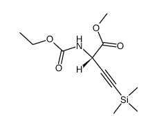 (S)-2-Ethoxycarbonylamino-4-trimethylsilanyl-but-3-ynoic acid methyl ester Structure