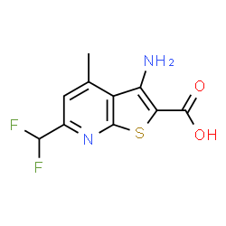 3-Amino-6-(difluoromethyl)-4-methylthieno[2,3-b]pyridine-2-carboxylic acid结构式