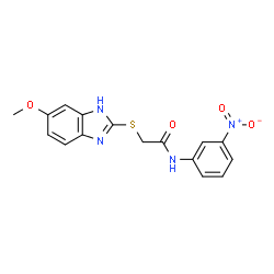 2-[(5-methoxy-1H-benzimidazol-2-yl)sulfanyl]-N-(3-nitrophenyl)acetamide结构式
