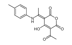 (5Z)-3-acetyl-4-hydroxy-5-[1-(4-methylanilino)ethylidene]pyran-2,6-dione结构式