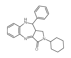 2-cyclohexyl-4-phenyl-3,3a,4,5-tetrahydropyrrolo[3,4-c][1,5]benzodiazepin-1-one Structure