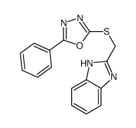 2-(1H-benzimidazol-2-ylmethylsulfanyl)-5-phenyl-1,3,4-oxadiazole结构式
