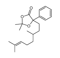 5-(3,7-dimethyloct-6-enyl)-2,2-dimethyl-5-phenyl-1,3-dioxolan-4-one Structure