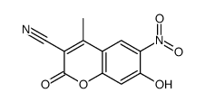 7-hydroxy-4-methyl-6-nitro-2-oxochromene-3-carbonitrile Structure