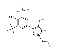 2,6-Di-tert-butyl-4-(5-ethyl-2-ethylsulfanyl-1H-imidazol-4-yl)-phenol结构式