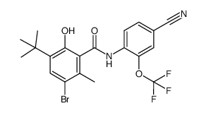 3-bromo-5-tert-butyl-N-(2-trifluoromethoxy-4-cyano-phenyl)-6-hydroxy-2-methyl-benzamide Structure