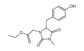 [5-(4-hydroxy-benzyl)-3-methyl-2,4-dioxo-imidazolidin-1-yl]-acetic acid ethyl ester结构式