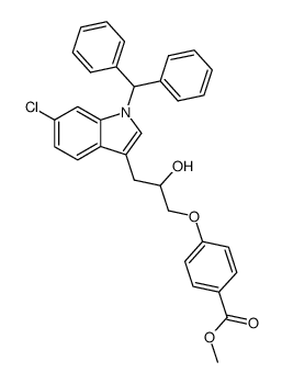 methyl 4-[3-[6-chloro-1-(diphenylmethyl)-1H-indol-3-yl]-2-hydroxypropoxy]benzoate结构式