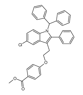 methyl 4-[2-[5-chloro-1-(diphenylmethyl)-2-phenyl-1H-indol-3-yl]ethoxy]benzoate Structure