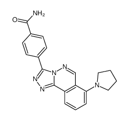 4-(7-pyrrolidin-1-yl-[1,2,4]triazolo[3,4-a]phthalazin-3-yl)benzamide结构式