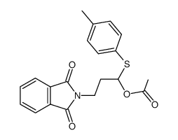 Acetic acid 3-(1,3-dioxo-1,3-dihydro-isoindol-2-yl)-1-p-tolylsulfanyl-propyl ester Structure