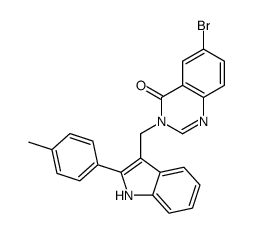 6-bromo-3-[[2-(4-methylphenyl)-1H-indol-3-yl]methyl]quinazolin-4-one结构式