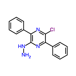 2-Chloro-5-hydrazino-3,6-diphenylpyrazine结构式