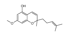7-methoxy-2-methyl-2-(4-methylpent-3-enyl)chromen-5-ol结构式