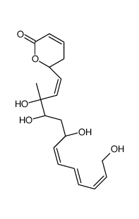5,6-Dihydro-6-(3,4,6,13-tetrahydroxy-3-methyl-1,7,9,11-tridecatetrenyl)-2H-pyran-2-one Structure