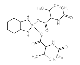 Platinum, bis(N-acetyl-L-valinato-O(1))(1,2-cyclohexanediamine-N, N)-, (SP-4-2)- Structure