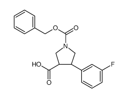 1,3-Pyrrolidinedicarboxylic acid, 4-(3-fluorophenyl)-, 1-(phenylmethyl) ester Structure