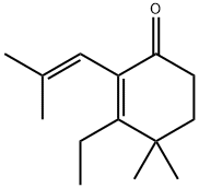 2-Cyclohexen-1-one, 3-ethyl-4,4-dimethyl-2-(2-methyl-1-propen-1-yl)- Structure