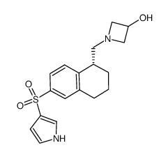 1-[(R)-6-(1H-pyrrole-3-sulfonyl)-1,2,3,4-tetrahydro-naphthalen-1-ylmethyl]-azetidin-3-ol结构式