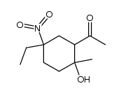 (+/-)-1-(5-ethyl-2-hydroxy-2-methyl-5-nitrocyclohexyl)-1-ethanone结构式