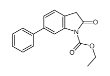 ethyl 2-oxo-6-phenyl-3H-indole-1-carboxylate结构式