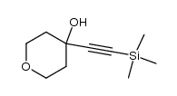 4-((trimethylsilyl)ethynyl)tetrahydro-2H-pyran-4-ol结构式