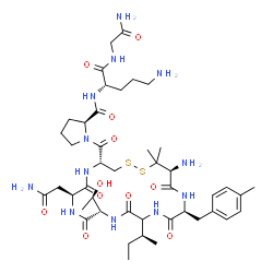 oxytocin,-1-(beta-mercapto-(beta,beta-cyclopentamethylene)propionic acid)-Phe(Me)(2)-Thr(4)-Orn(8)- Structure