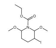 ethyl 3-iodo-2,6-dimethoxypiperidine-1-carboxylate结构式