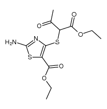 ethyl 2-[2-amino-5-(ethoxycarbonyl)-4-thiazolylthio]acetoacetate Structure