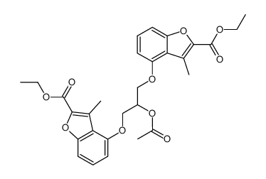 2-acetoxy-1,3-bis(2-carbethoxy-3-methylbenzofuranyl-4-oxy)propane Structure