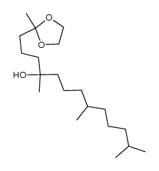 4,8,12-trimethyl-1-(2-methyl-1,3-dioxolan-2-yl)tridecan-4-ol结构式