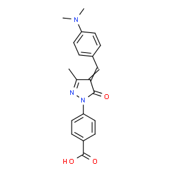 (4-(4-(4-dimethylaminobenzyliden-1-yl)-3-methyl-5-oxo-2-pyrazolin-1-yl)benzoic acid结构式