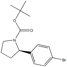 (R)-2-(4-溴苯基)吡咯烷-1-羧酸叔丁酯结构式