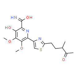 3-Hydroxy-4,5-dimethoxy-6-[2-(3-methyl-4-oxopentyl)-4-thiazolyl]-2-pyridinecarboxamide picture