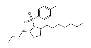 cis-2-butyl-5-heptyl-1-(p-tolylsulfonyl)pyrrolidine结构式