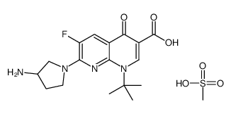 7-(3-aminopyrrolidin-1-yl)-1-tert-butyl-6-fluoro-4-oxo-1,8-naphthyridine-3-carboxylic acid,methanesulfonic acid Structure