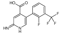 2-amino-5-[2-fluoro-3-(trifluoromethyl)phenyl]pyridine-4-carboxylic acid Structure